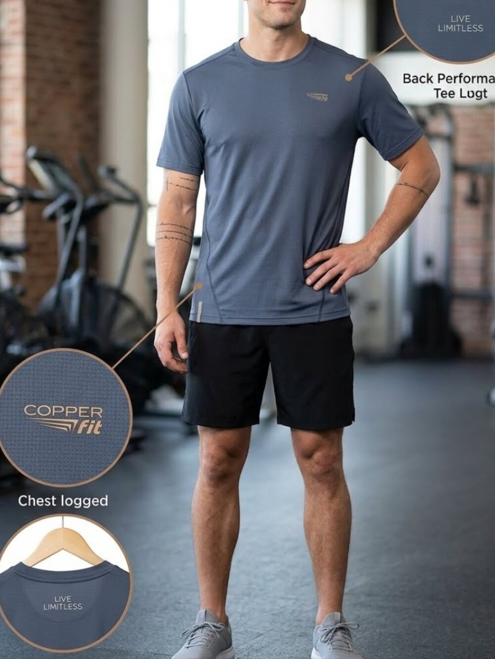 Copper Branded Activewear T-shirt Featuring DRY-CHARGE Technology XL Men's